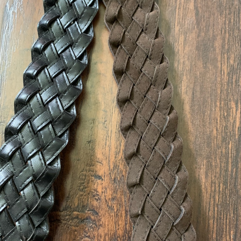 Reversible belt, polished black and suede brown